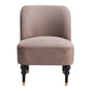 22" Taupe And Black And Gold Velvet And Upholstered Side Chair
