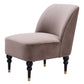 22" Taupe And Black And Gold Velvet And Upholstered Side Chair