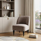 22" Taupe And Black And Gold Velvet And Upholstered Side Chair