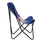26" Blue And Black Tropical Butterfly Chair