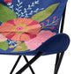 26" Blue And Black Tropical Butterfly Chair