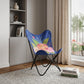26" Blue And Black Tropical Butterfly Chair