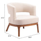 27" Beige And Brown Upholstered Arm Chair