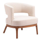 27" Beige And Brown Upholstered Arm Chair