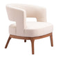 27" Beige And Brown Upholstered Arm Chair