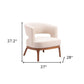 27" Beige And Brown Upholstered Arm Chair