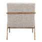 25" Beige And Gold Upholstered Arm Chair