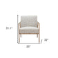 25" Beige And Gold Upholstered Arm Chair