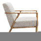 25" Beige And Gold Upholstered Arm Chair