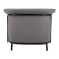 35" Slate Gray And Black Faux Leather Arm Chair