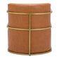 27" Brown And Gold Faux Leather And Faux Leather Arm Chair