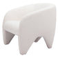 30" White Faux Shearling And Upholstered Arm Chair
