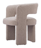 27" Beige Faux Shearling And Upholstered Arm Chair