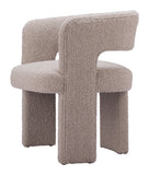 27" Beige Faux Shearling And Upholstered Arm Chair