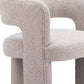 27" Beige Faux Shearling And Upholstered Arm Chair