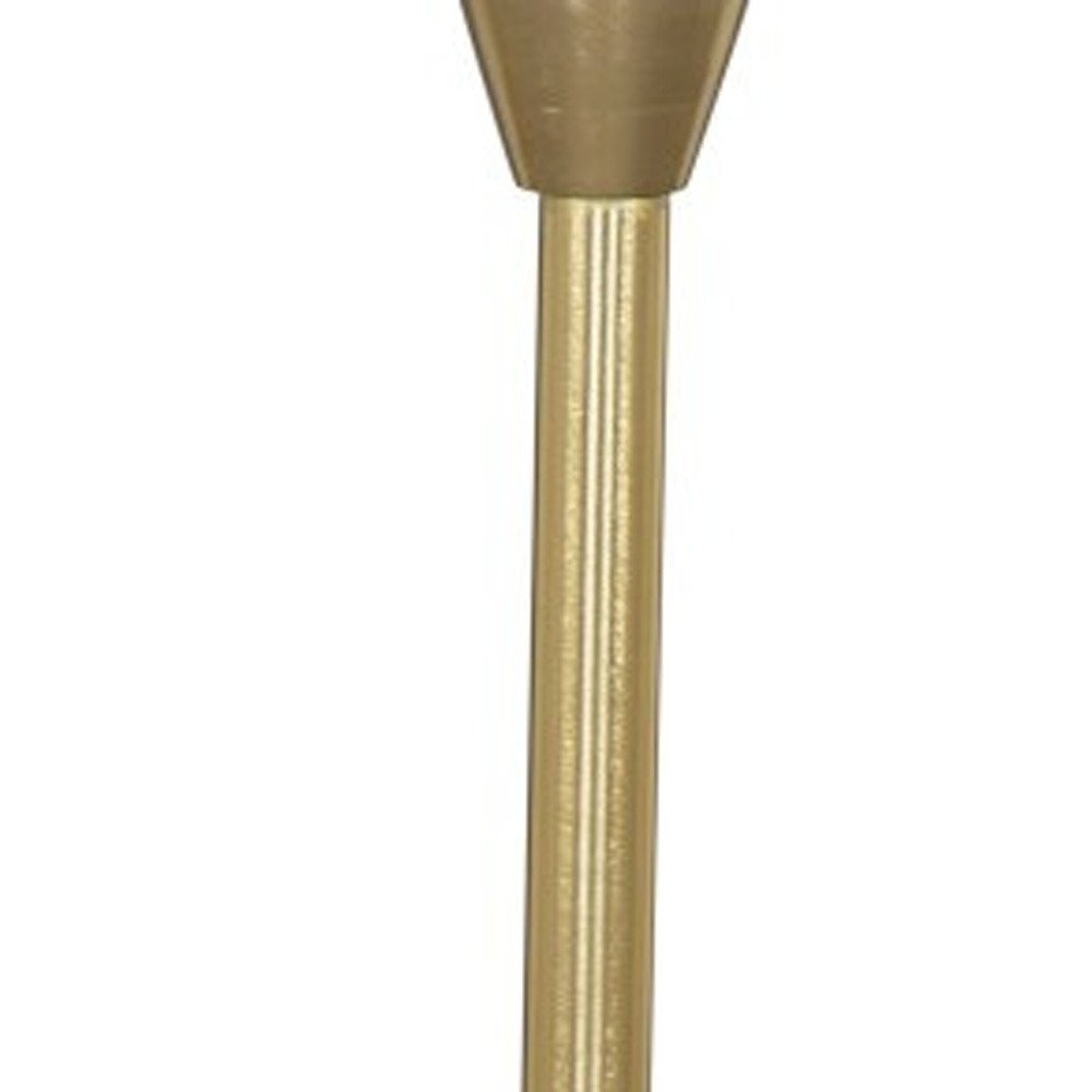 22" Gold Gray And White Marble And Iron Round Pedestal End Table