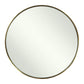 20" Gold and Black Mirrored Glass and Iron Round End Table