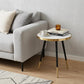 20" Gold and Black Mirrored Glass and Iron Round End Table