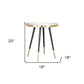 20" Gold and Black Mirrored Glass and Iron Round End Table