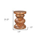 21" Brown Solid Wood Round Pedestal End Table