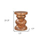 21" Brown Solid Wood Round Pedestal End Table