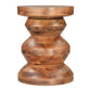 21" Brown Solid Wood Round Pedestal End Table