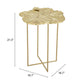 21" Gold Aluminum And Iron Cross Legs End Table
