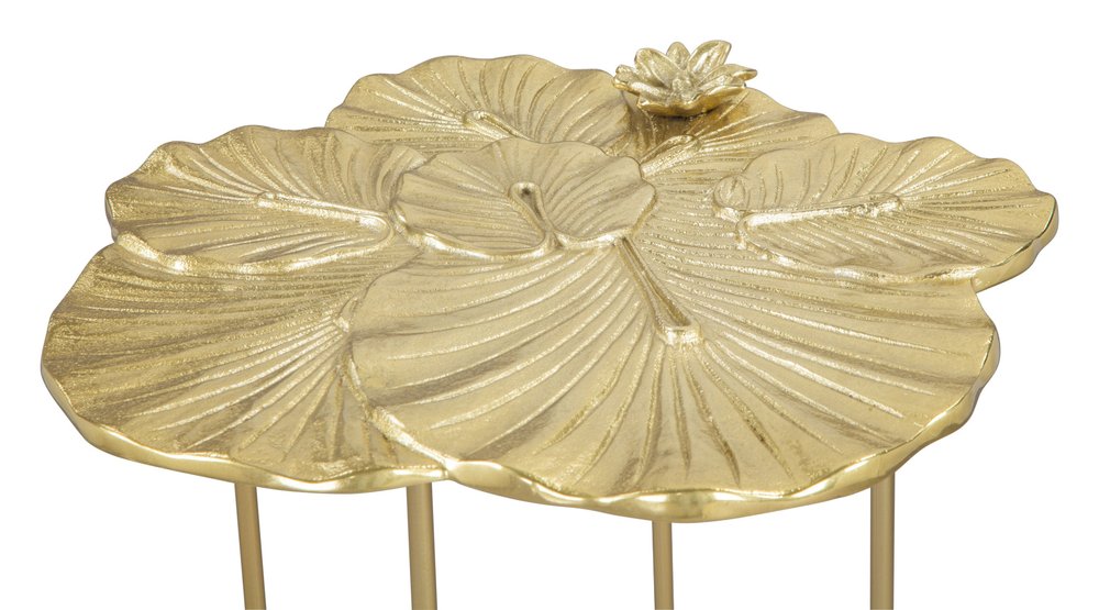 21" Gold Aluminum And Iron Cross Legs End Table