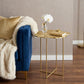 21" Gold Aluminum And Iron Cross Legs End Table