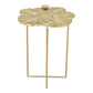 21" Gold Aluminum And Iron Cross Legs End Table