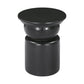 20" Black Solid Wood Round Drum End Table