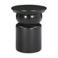 20" Black Solid Wood Round Drum End Table