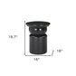20" Black Solid Wood Round Drum End Table