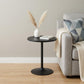 20" Black Iron Round Pedestal End Table
