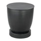 20" Black Iron Round Pedestal End Table