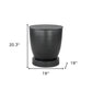 20" Black Iron Round Pedestal End Table