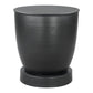 20" Black Iron Round Pedestal End Table