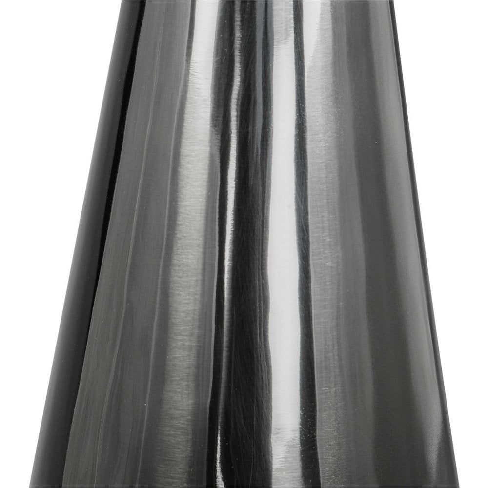 23" White And Black Marble And Steel Round Pedestal End Table