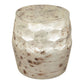 22" Beige Iron Round Block End Table
