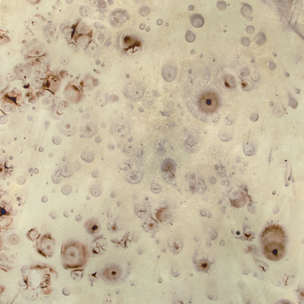 22" Beige Iron Round Block End Table