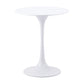 23" White Steel Round Pedestal End Table