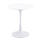 23" White Steel Round Pedestal End Table