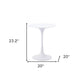 23" White Steel Round Pedestal End Table