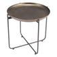 21" Bronze and Gray Steel Round Cross Legs End Table