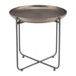21" Bronze and Gray Steel Round Cross Legs End Table