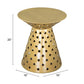 20" Gold Iron Round Pedestal End Table