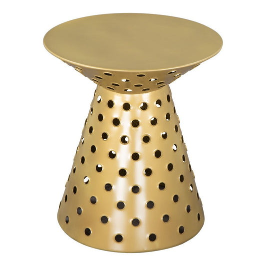 20" Gold Iron Round Pedestal End Table