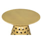 20" Gold Iron Round Pedestal End Table