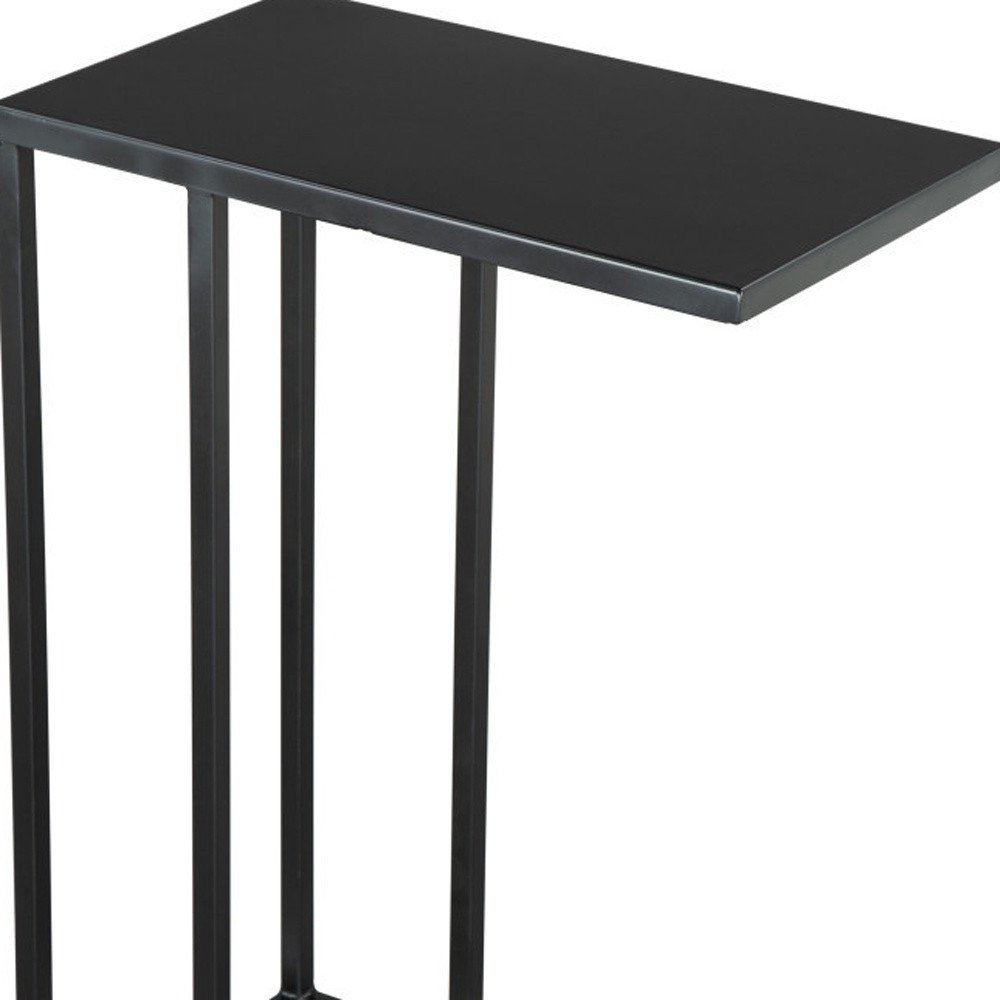 24" Black Iron Abstract End Table