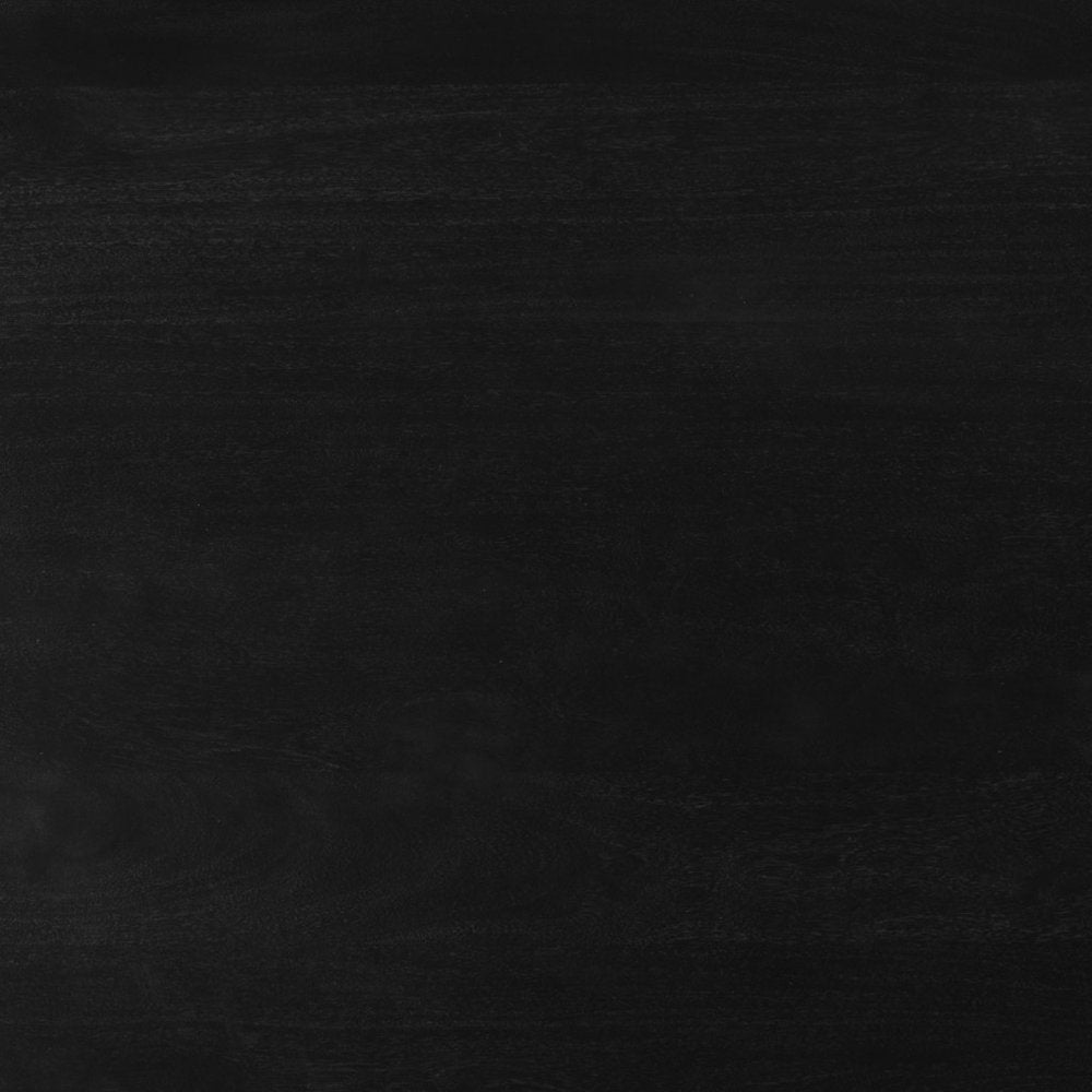 18" Black Solid Wood Round Mod Geo End Table